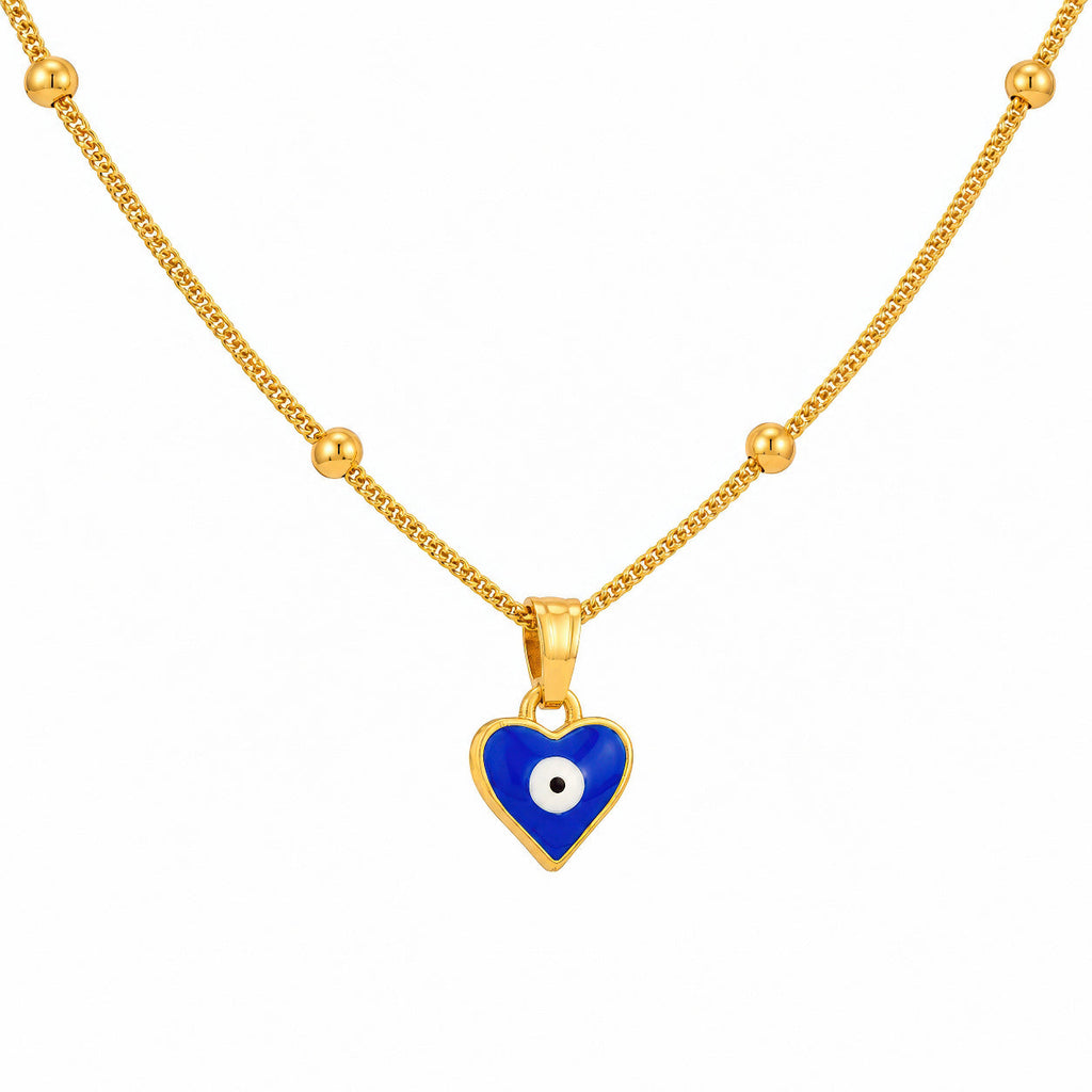 Desihi Necklace Anti-Tarnish Gold Plated Chain & Evil Eye Pendant Set