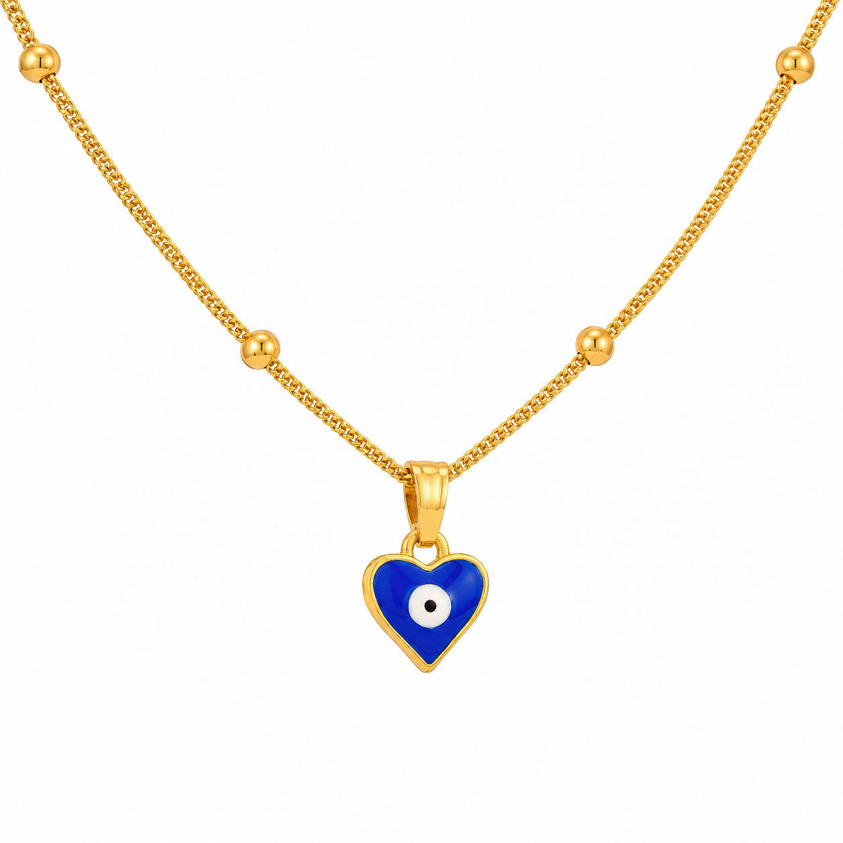 Desihi Necklace Anti-Tarnish Gold Plated Chain & Evil Eye Pendant Set