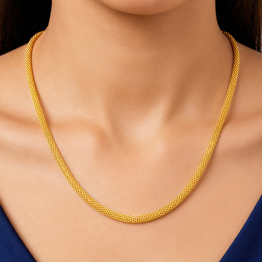 Desihi Necklace Anti-Tarnish Gold Plated Mesh Chain
