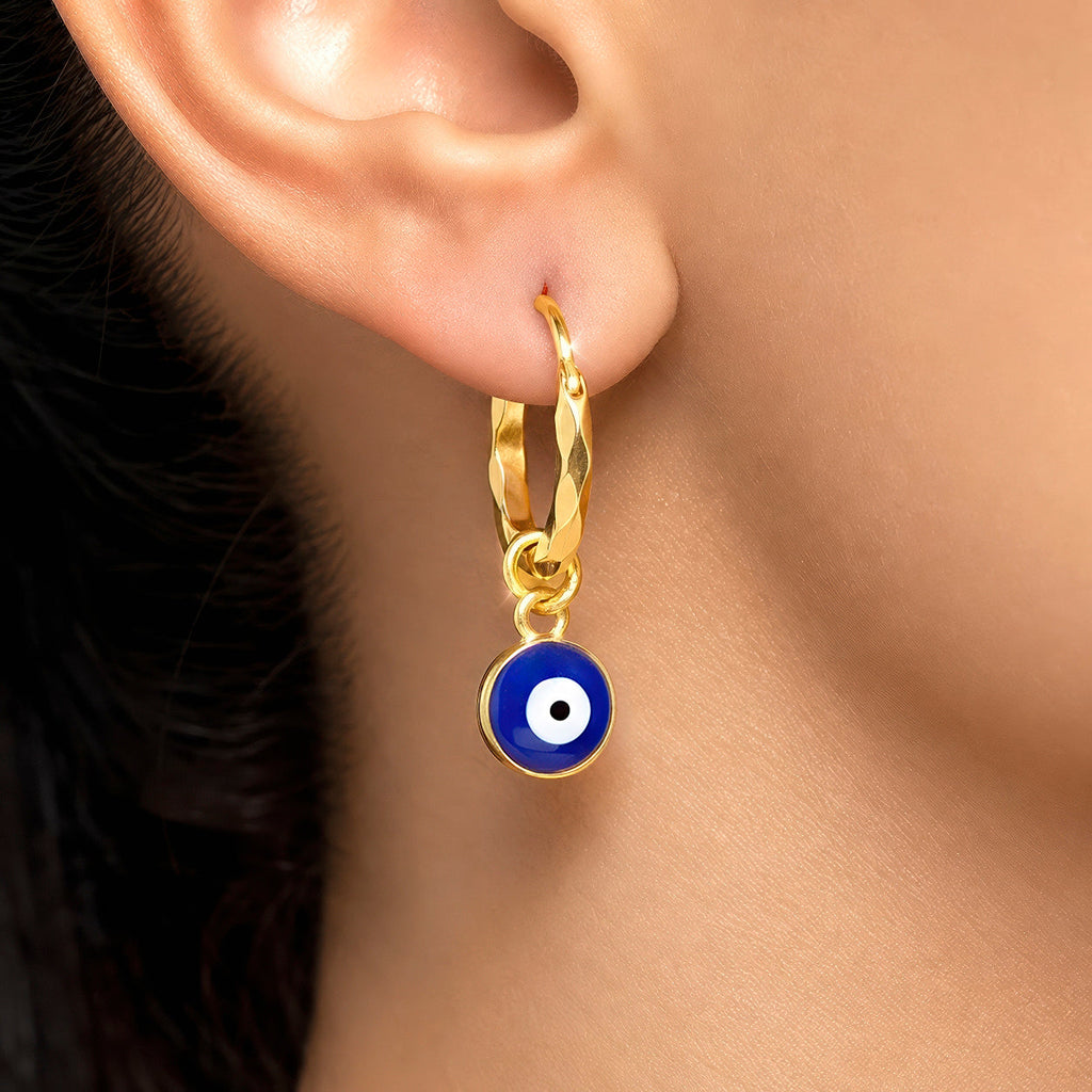 Desihi Earrings Anti-Tarnish Evil Eye Hoops