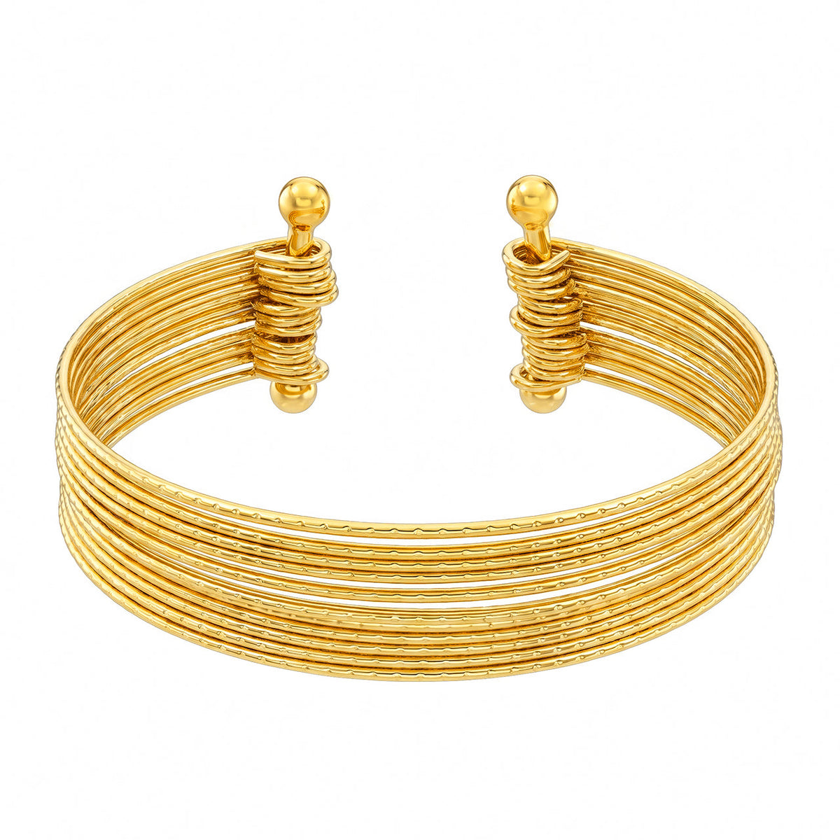 Desihi Bracelet Anti-Tarnish Gold Plated Layered Bangle (Adjustable Size)