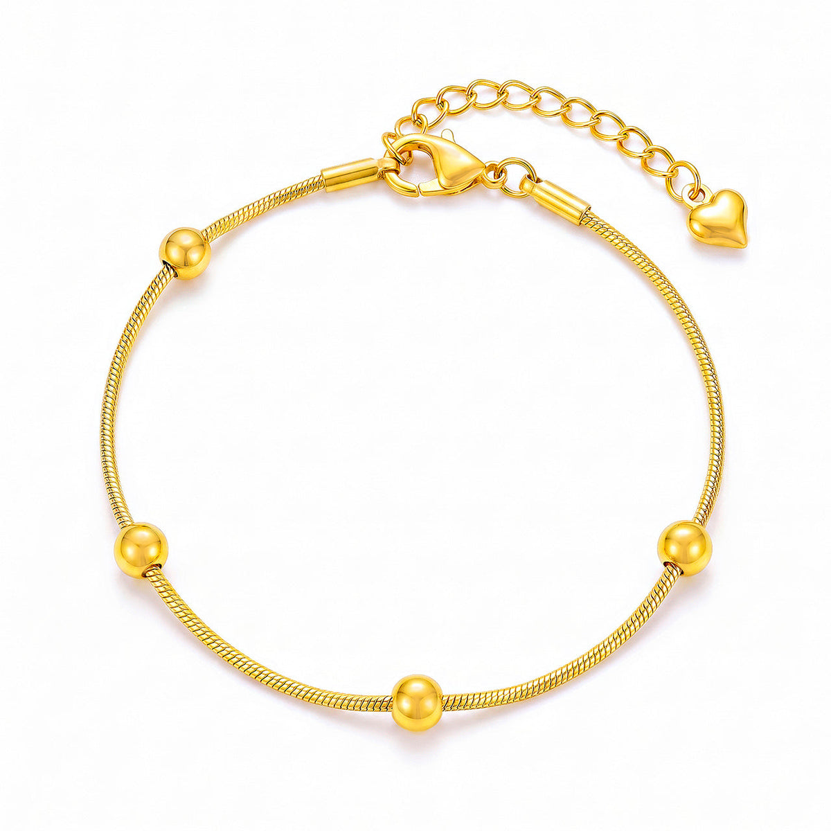 Desihi Bracelet Anti-Tarnish Heart Chain (Adjustable Size)