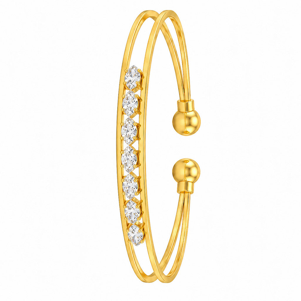 Desihi Bracelet Anti-Tarnish Oval Crystal Cuff (Adjustable Size)