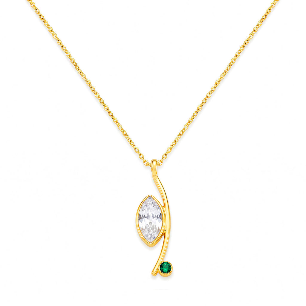 Desihi Necklace Anti-Tarnish Gold Plated Branch Crystal