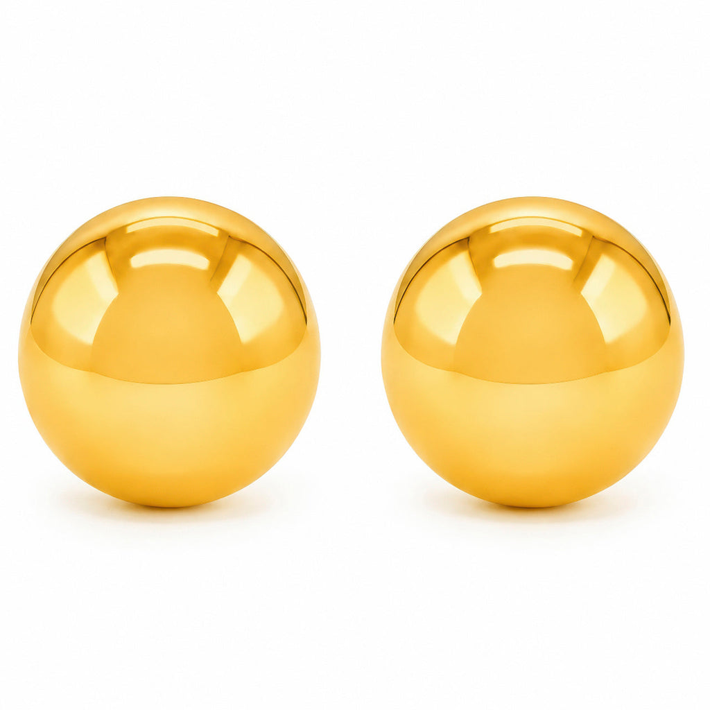 Desihi Earrings Anti-Tarnish Gold Plated Polished Ball Stud