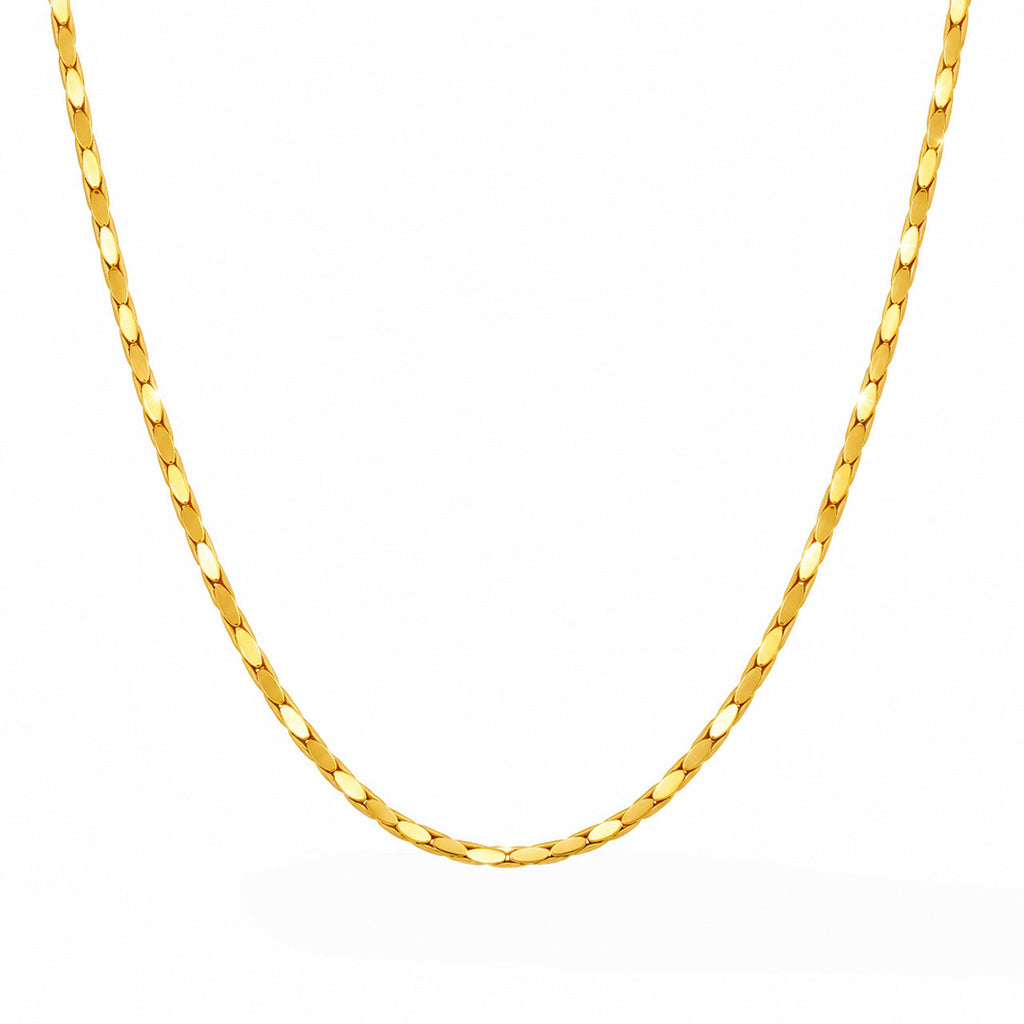 Desihi Necklace Anti-Tarnish Gold Plated Flat Link Chain