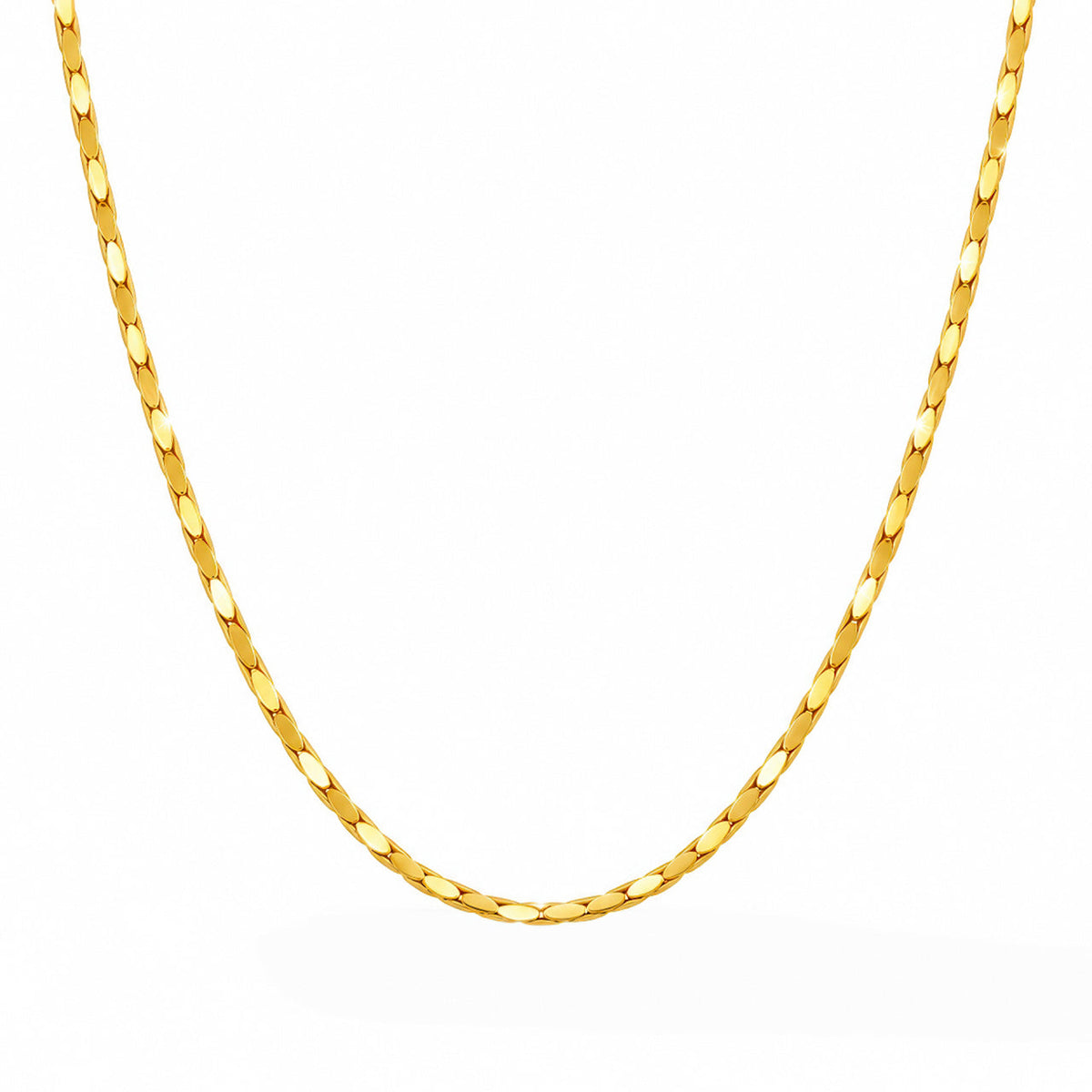 Desihi Necklace Anti-Tarnish Gold Plated Flat Link Chain
