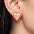 Desihi Earrings Anti-Tarnish Rose Gold Plated Puffy Heart