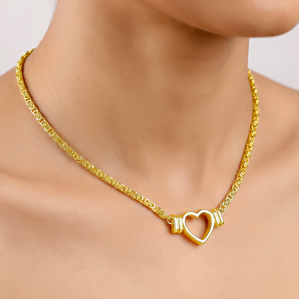 Desihi Necklace Anti-Tarnish Gold Plated Open Heart