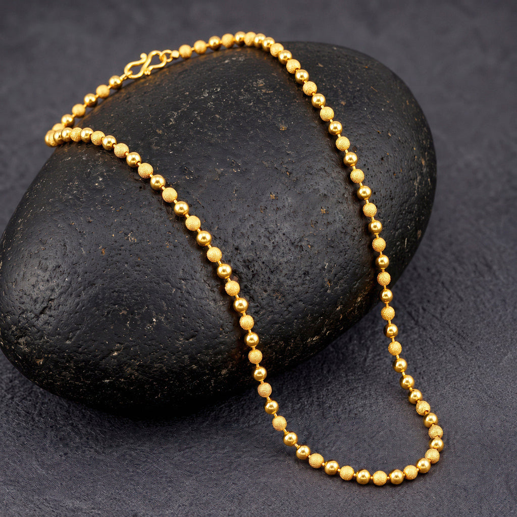 Desihi Necklace Anti-Tarnish Gold Plated Textured Ball Chain