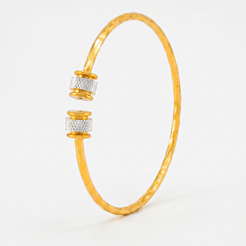 Desihi Bracelet Anti-Tarnish Gold Plated Hammered Open Cuff (Adjustable Size)