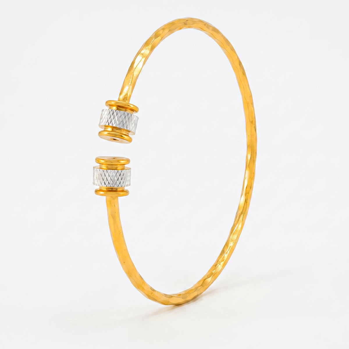 Desihi Bracelet Anti-Tarnish Gold Plated Hammered Open Cuff (Adjustable Size)
