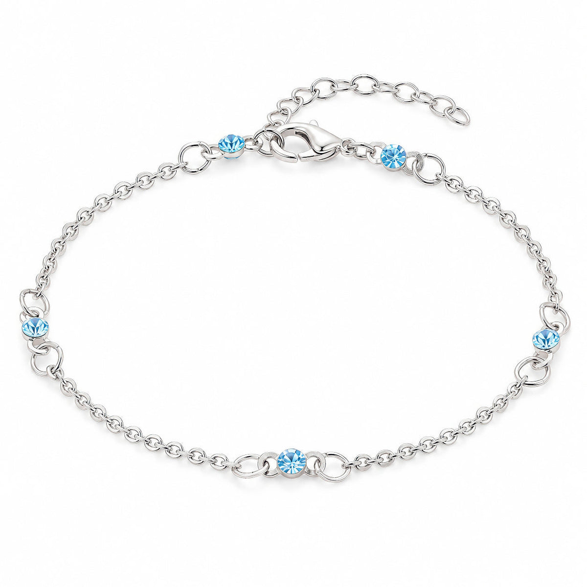 Desihi Anklet Anti-Tarnish Blue Crystals