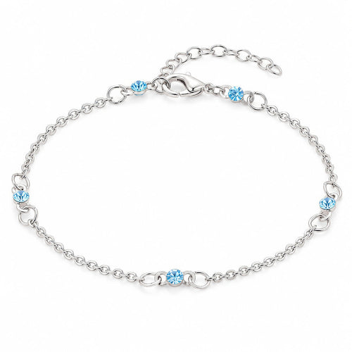 Desihi Anklet Anti-Tarnish Blue Crystals