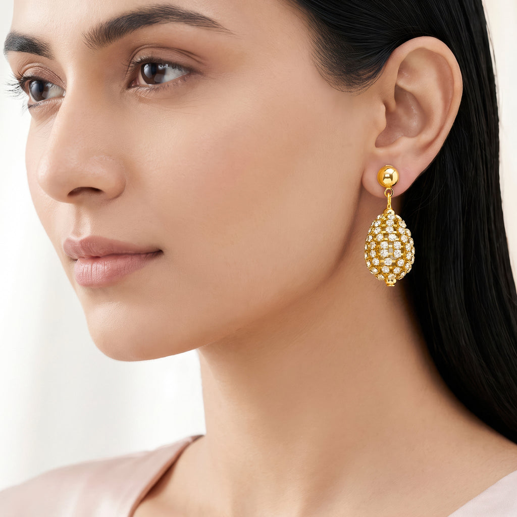 Desihi Earrings Anti-Tarnish Rhinestone Drop Danglers