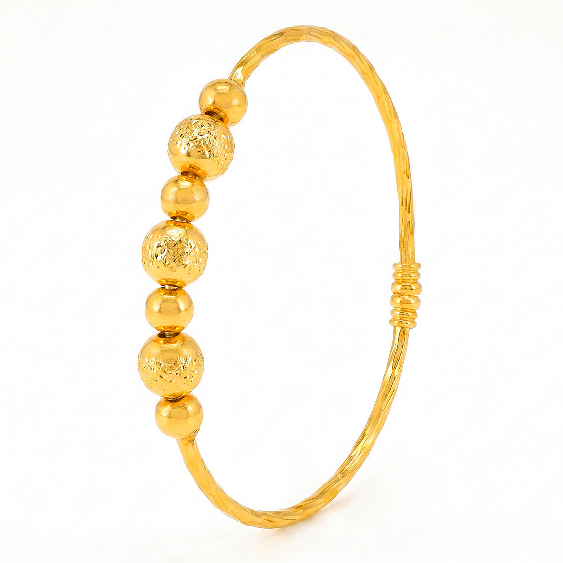 Desihi Bracelet Anti-Tarnish Twisted Bead Bangle (Adjustable Size)