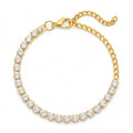 Desihi Bracelet Anti-Tarnish Gold Plated Round Crystals (Adjustable Size)