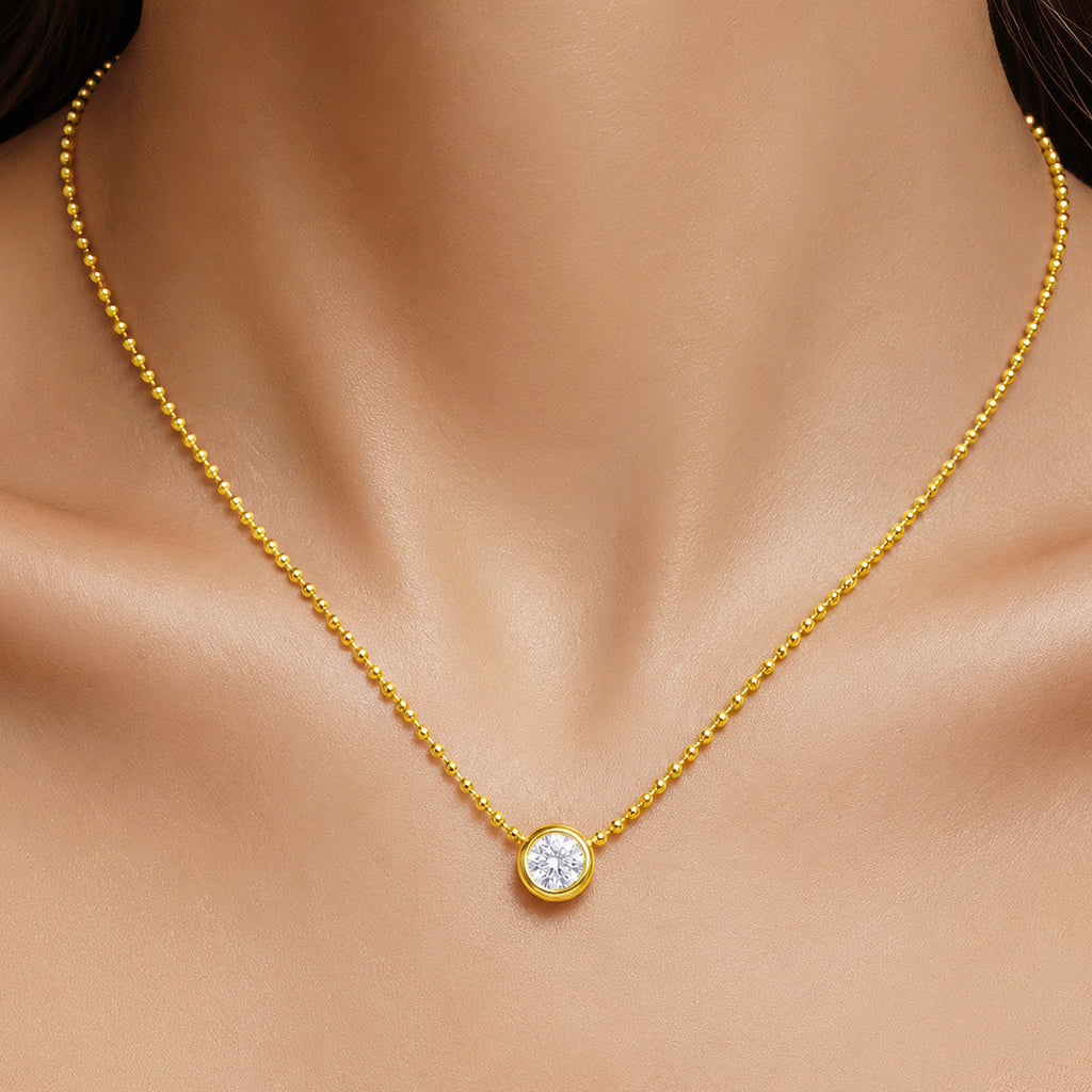 Desihi Necklace Anti-Tarnish Gold Plated Crystal Pendant