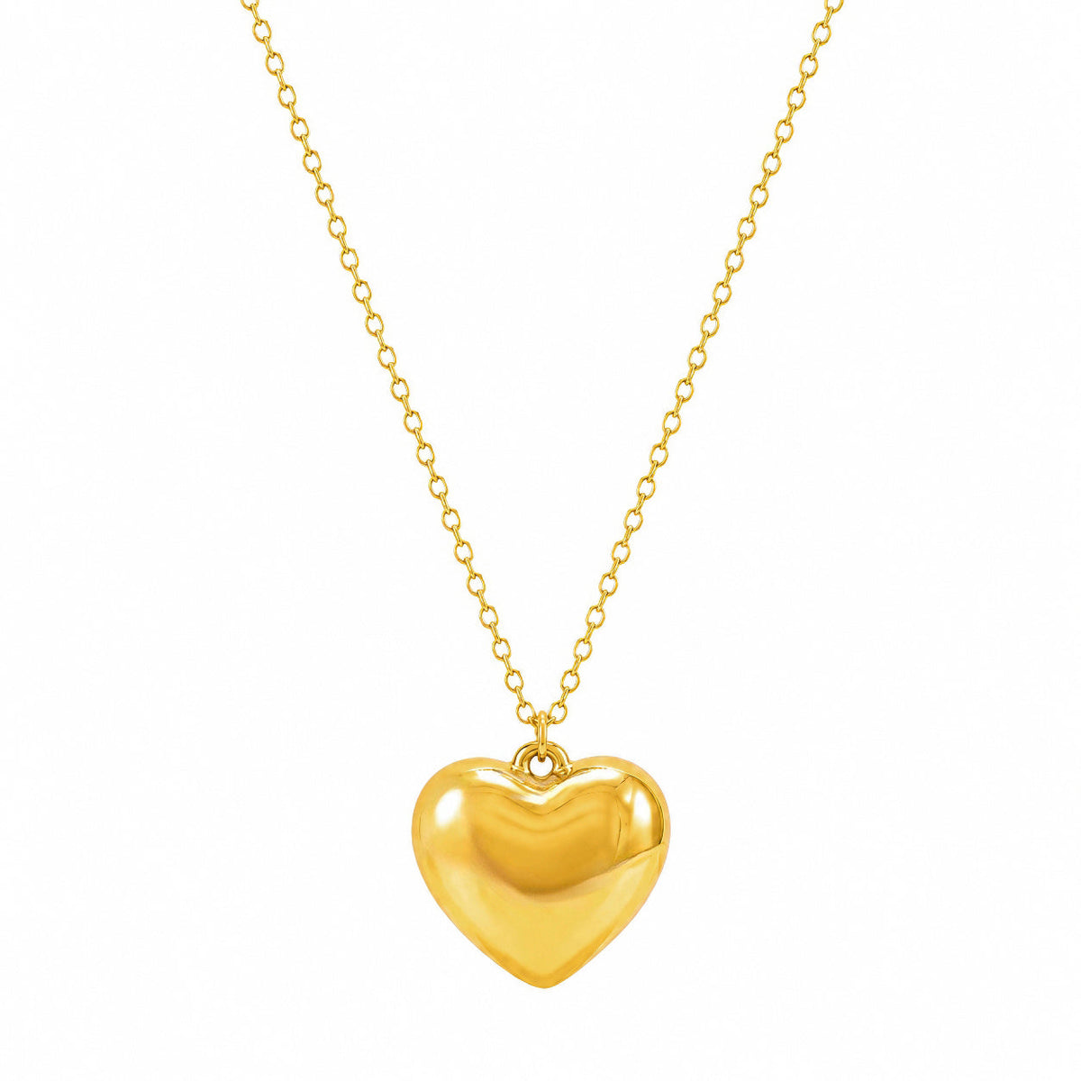Desihi Necklace Anti-Tarnish Puffy Heart Chain