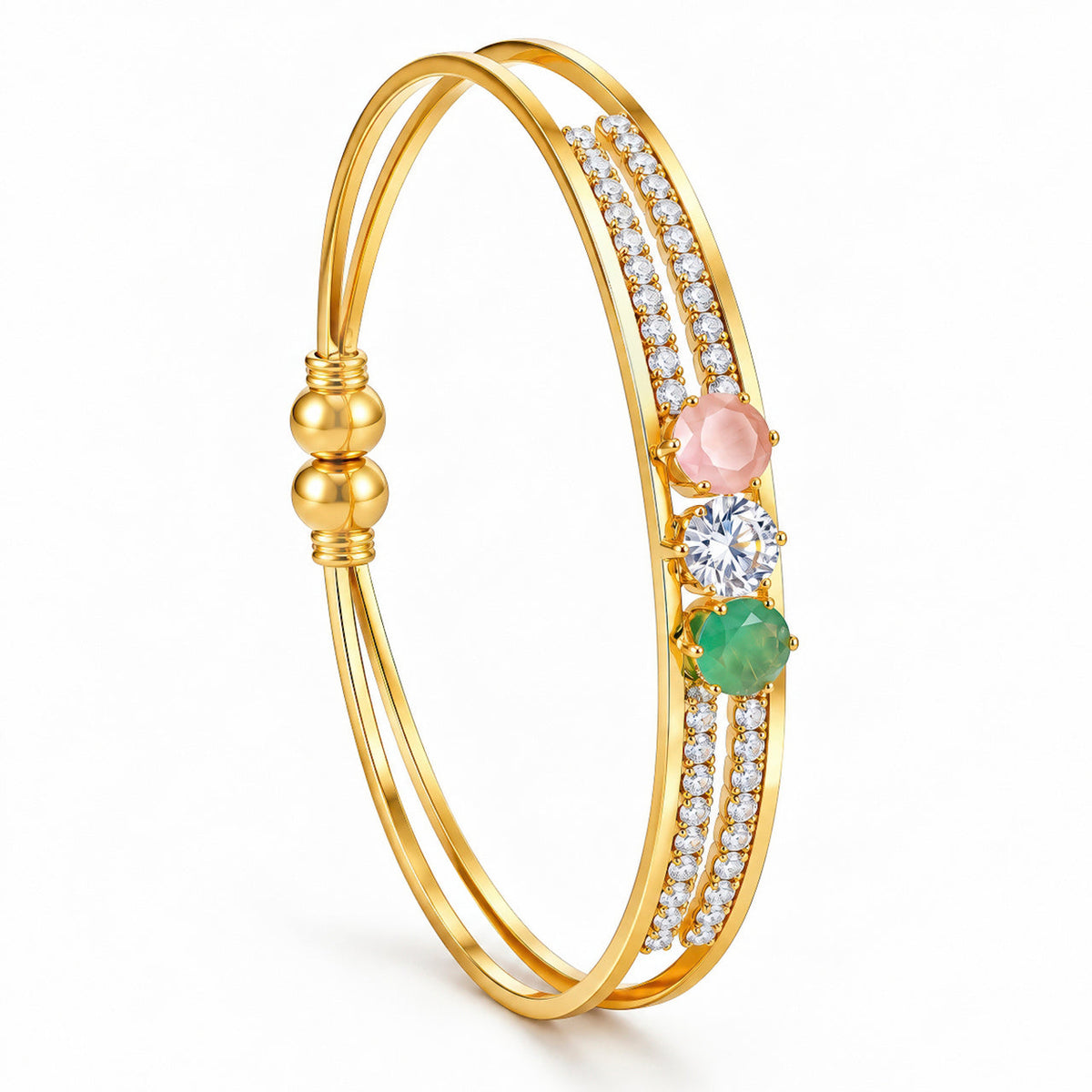 Desihi Bracelet Anti-Tarnish Gold Plated Multicoloured Bangle (Adjustable Size)