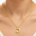 Desihi Necklace Anti-Tarnish Gold Plated Crescent Moon