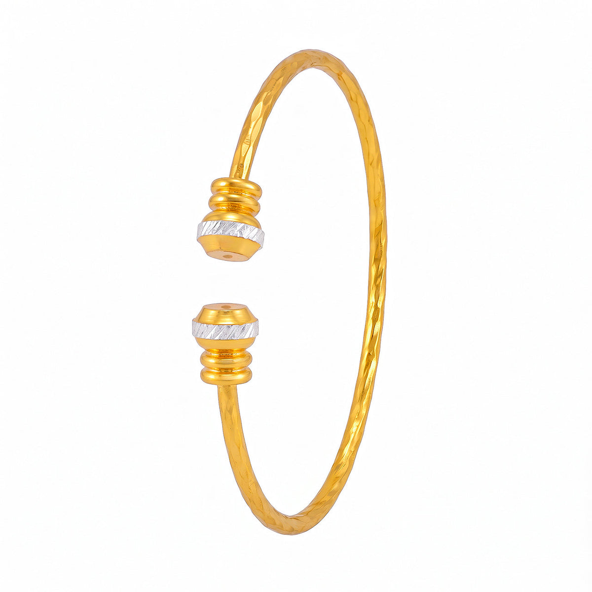 Desihi Bracelet Anti-Tarnish Diamond Cut Open Bangle (Adjustable Size)