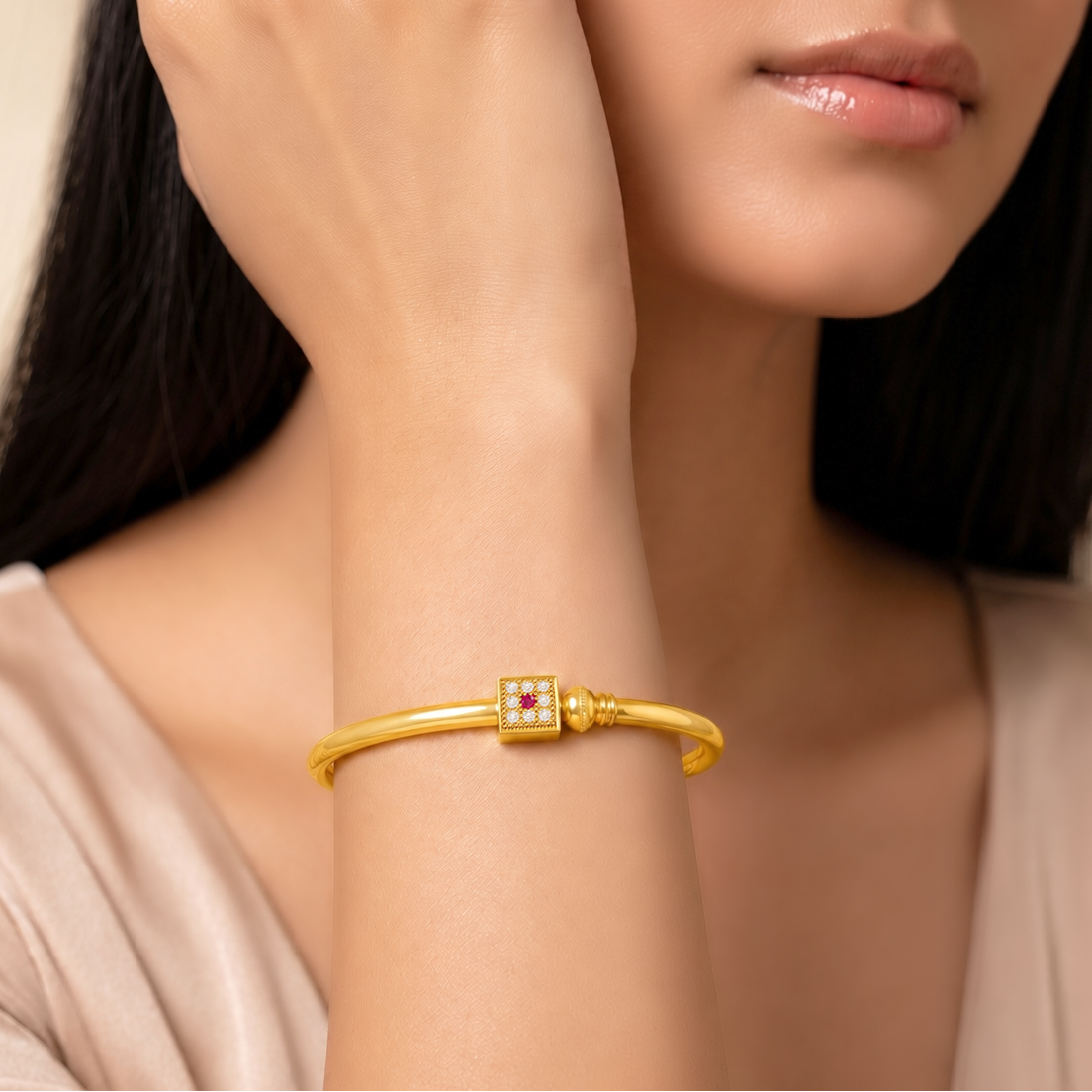 Desihi Bracelet Anti-Tarnish Gold Plated Bangle (Adjustable Size)