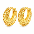 Desihi Earrings Anti-Tarnish Gold Plated Hammered Hoops
