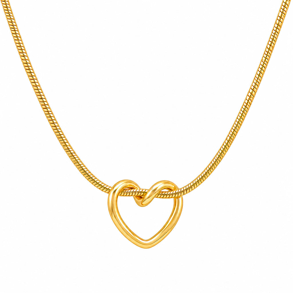 Desihi Necklace Anti-Tarnish Open Heart Snake Chain