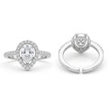 Desihi Ring Anti-Tarnish Teardrop American Diamonds (Adjustable Size)