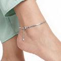 Desihi Anklet Anti-Tarnish Silver-Plated Flat Snake Chain