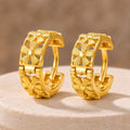 Desihi Earrings Anti-Tarnish Textured Floral Hoops