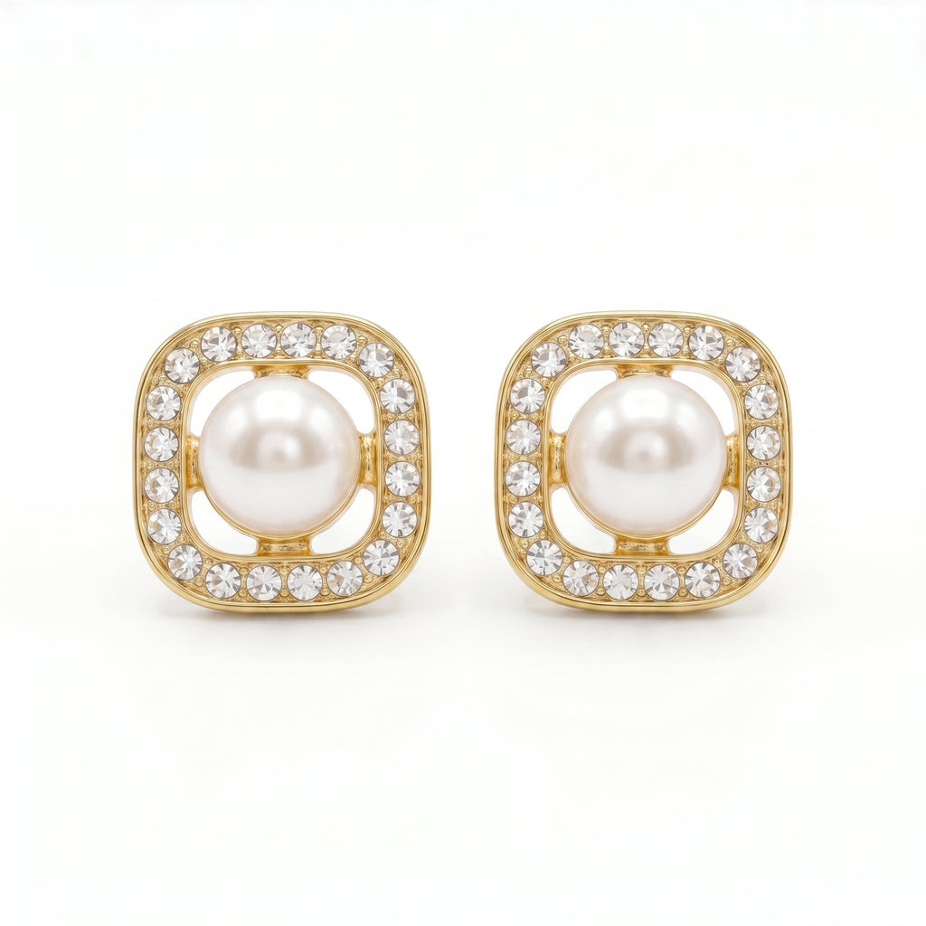Desihi Earrings Anti-Tarnish Gold Plated Pearl Studs