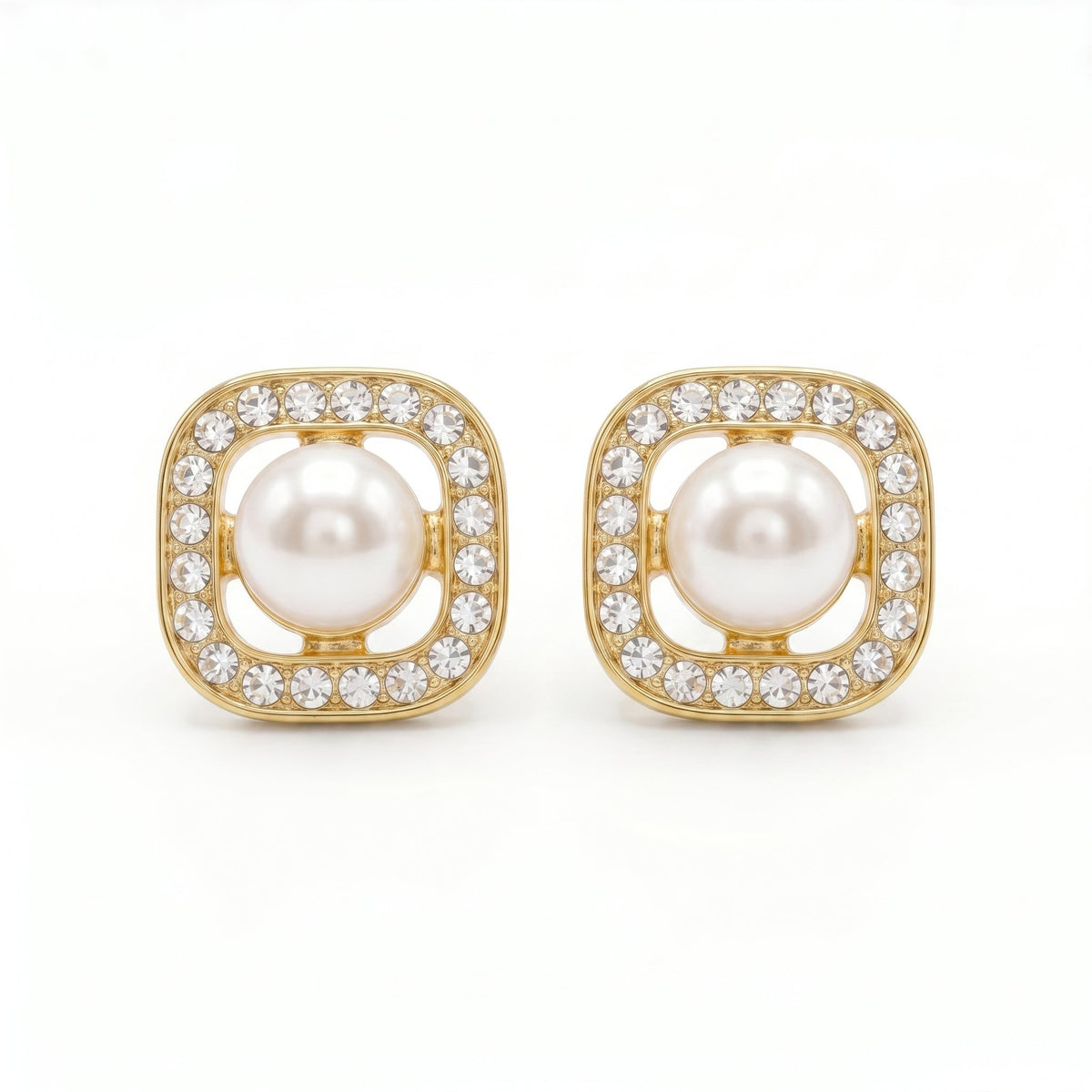 Desihi Earrings Anti-Tarnish Gold Plated Pearl Studs