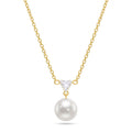 Desihi Necklace Anti-Tarnish Trillion Crystal & Pearl Pendant