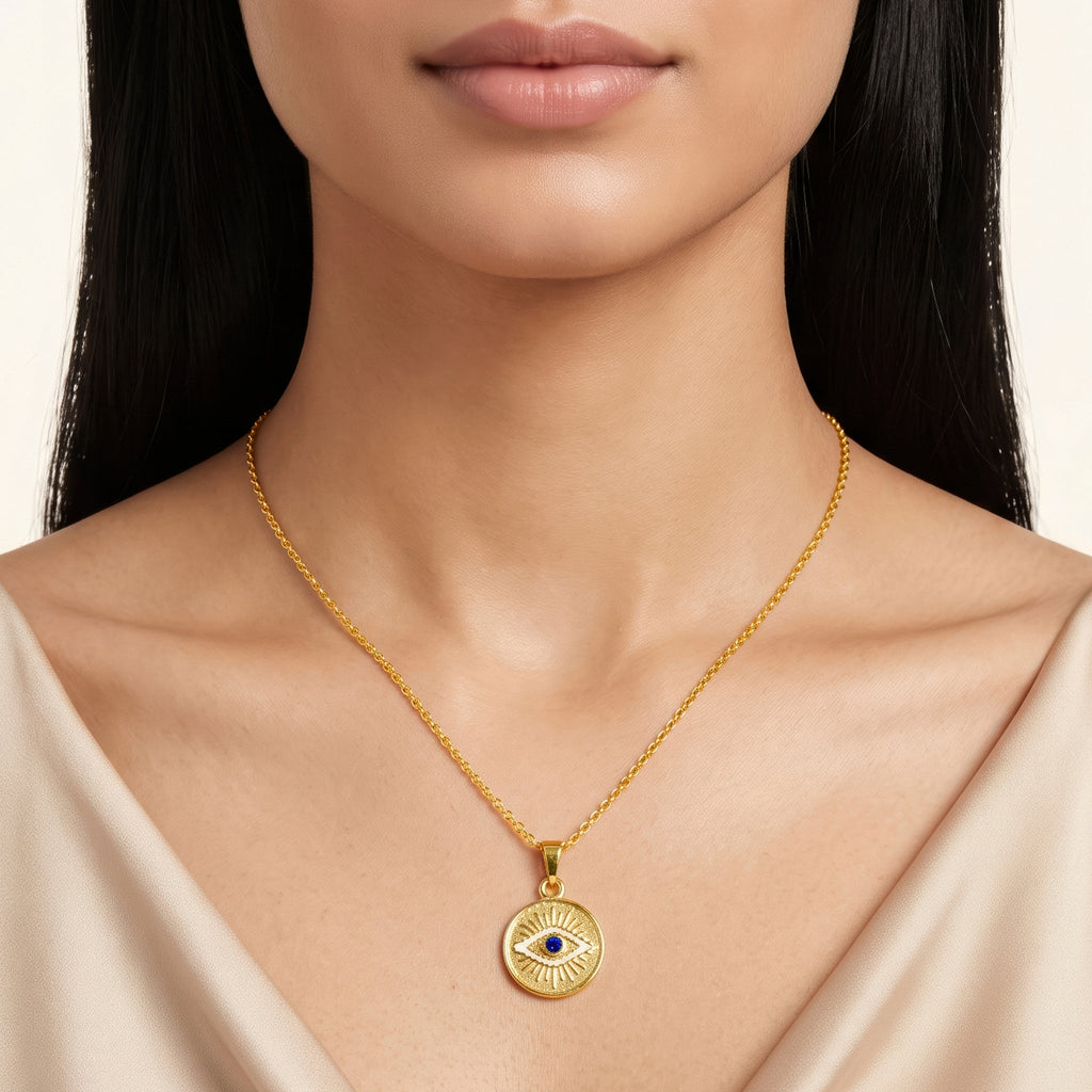 Desihi Necklace Anti-Tarnish Evil Eye Pendant Chain