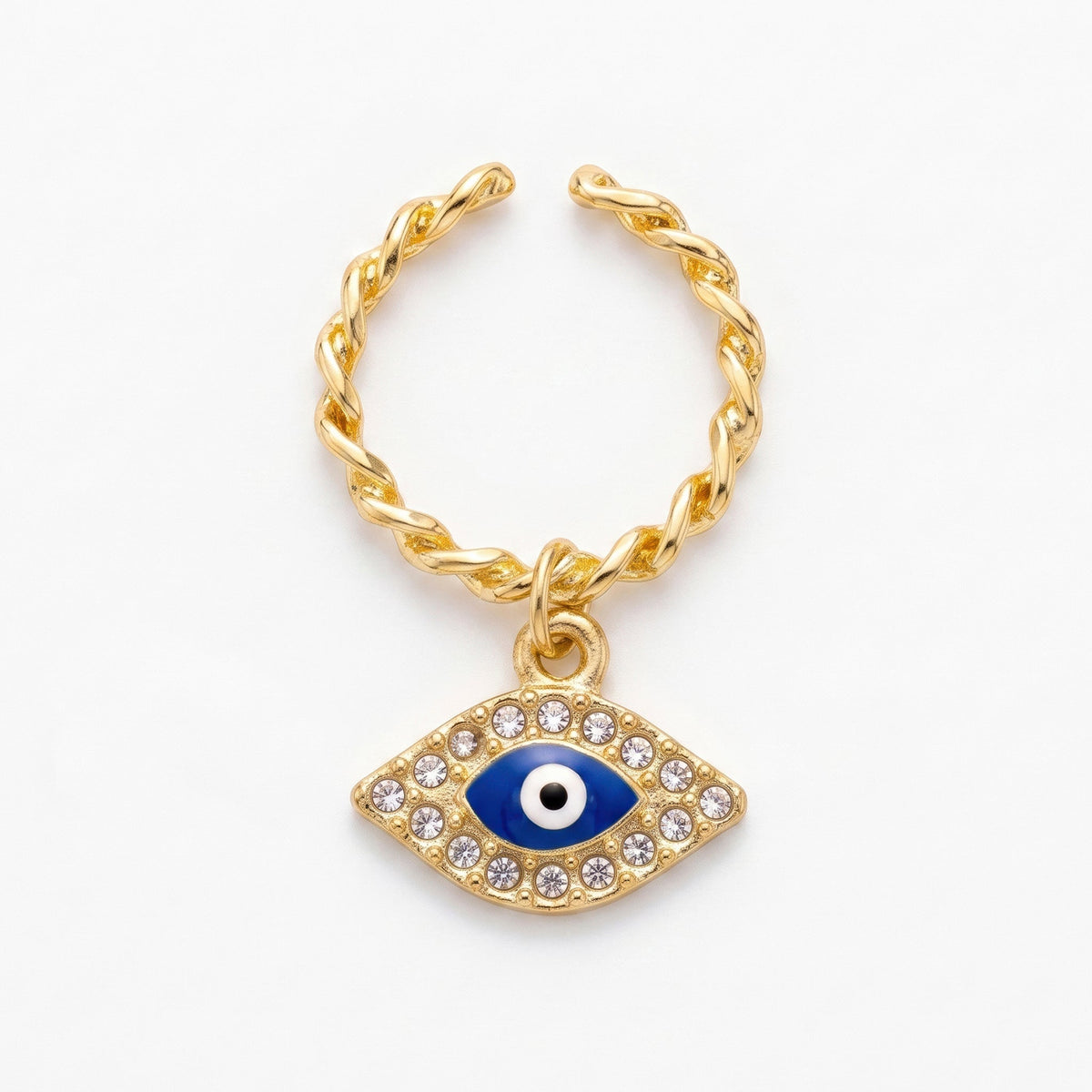 Desihi Ring Anti-Tarnish Evil Eye Charm (Adjustable Size)