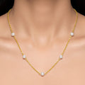 Desihi Necklace Anti-Tarnish Gold Plated Pearl Chain
