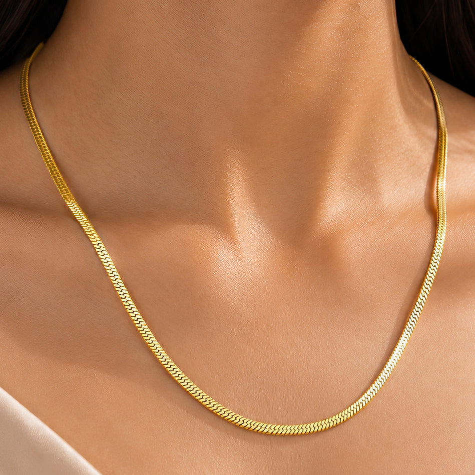 Desihi Necklace Anti-Tarnish Gold Plated Snake Chain