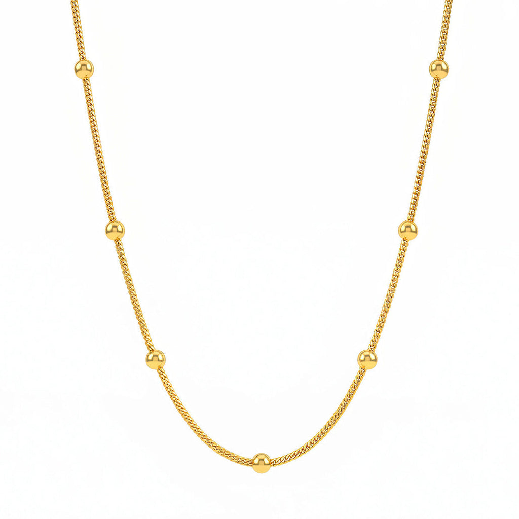 Desihi Necklace Anti-Tarnish Gold Plated Beaded Chain