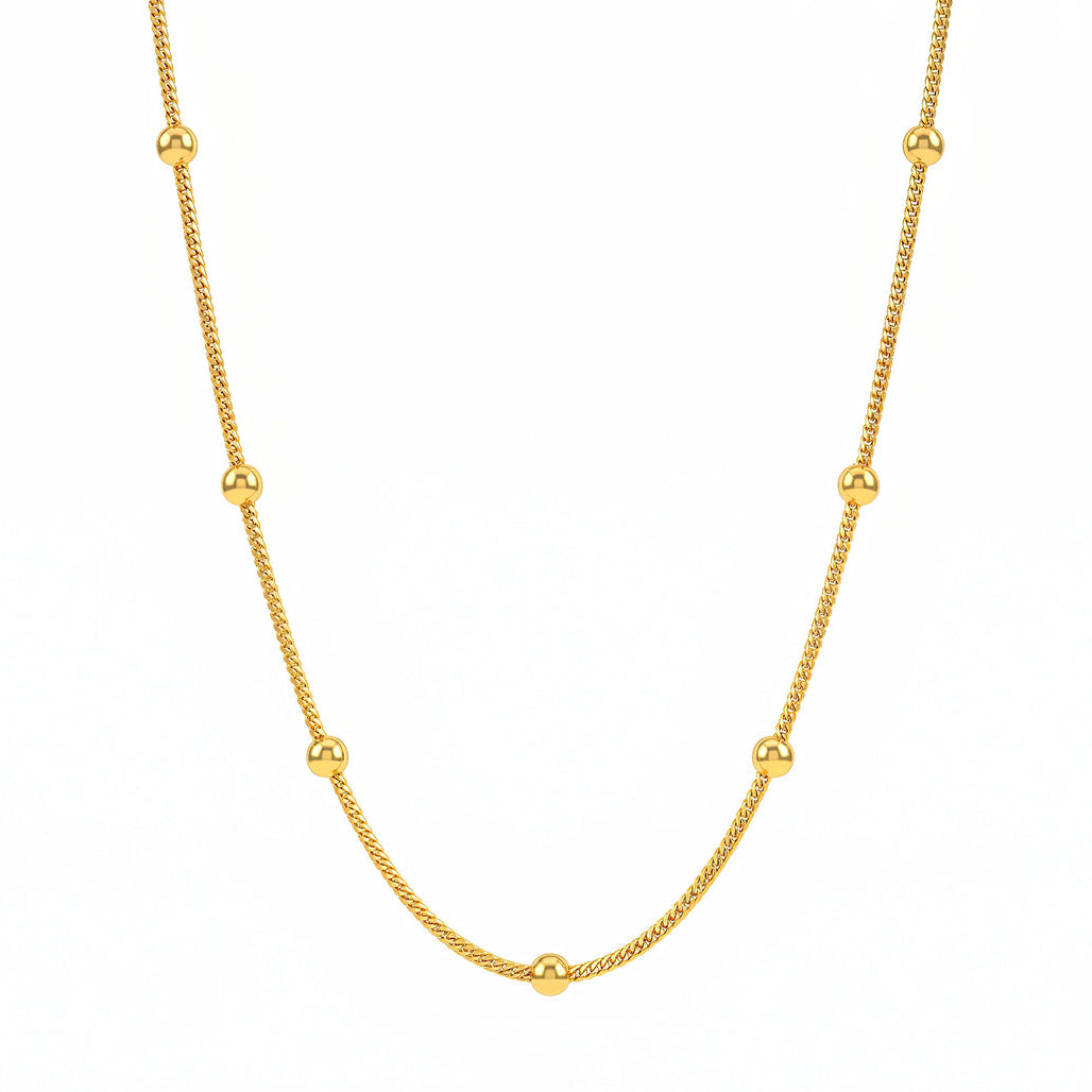 Desihi Necklace Anti-Tarnish Gold Plated Beaded Chain