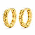 Desihi Earrings Anti-Tarnish Gold Plated Chevron Huggies
