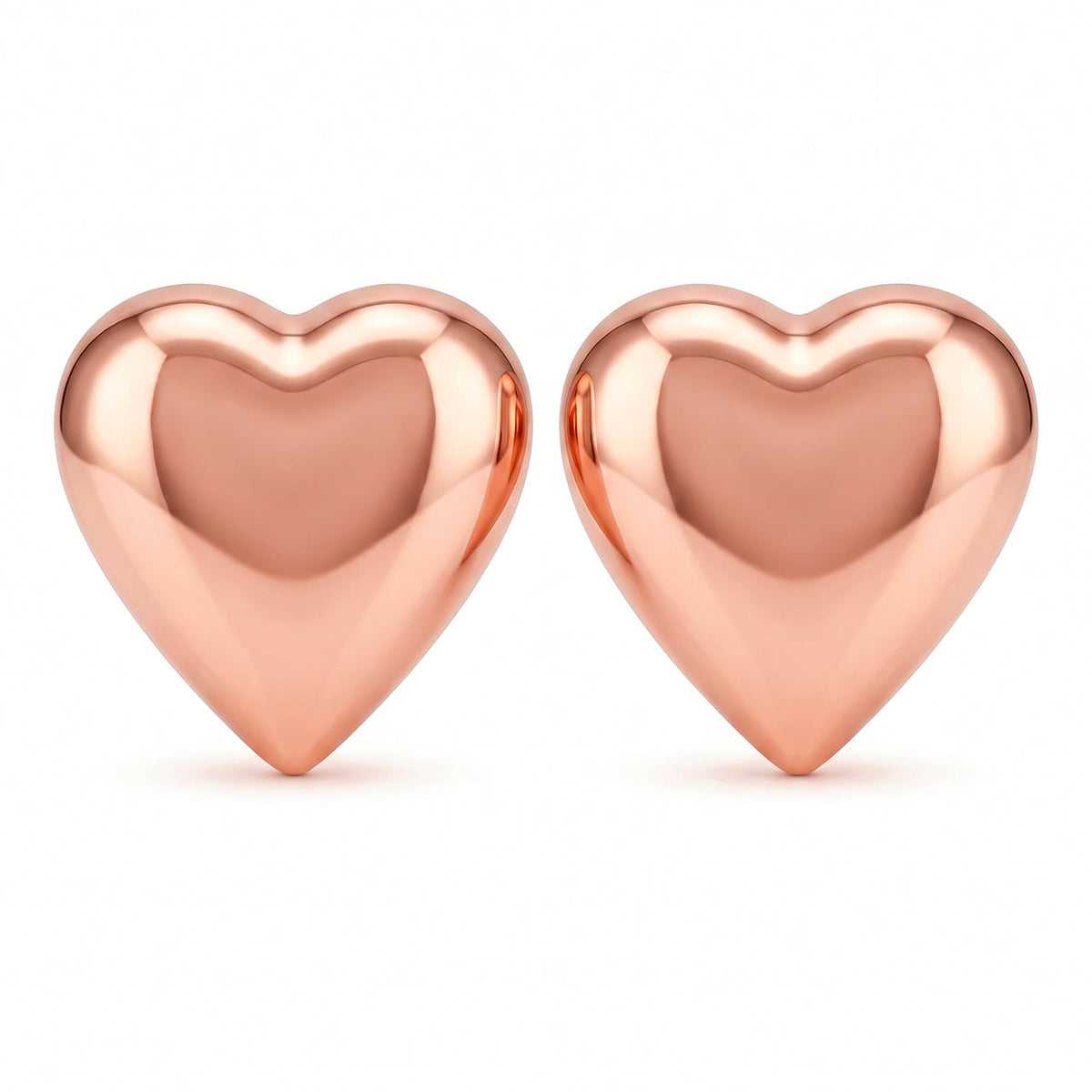 Desihi Earrings Anti-Tarnish Rose Gold Plated Puffy Heart