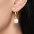Desihi Earrings Anti-Tarnish Gold Plated White Pearl Danglers