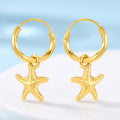 Desihi Earrings Anti-Tarnish Gold Plated Starfish Hoops