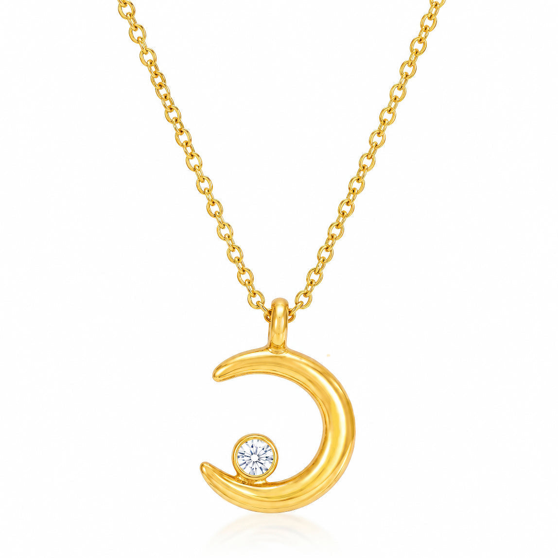 Desihi Necklace Anti-Tarnish Gold Plated Crescent Moon