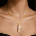 Desihi Necklace Anti-Tarnish Gold Plated Rectangular Frame