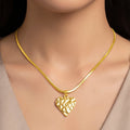 Desihi Necklace Anti-Tarnish Gold Plated Textured Heart