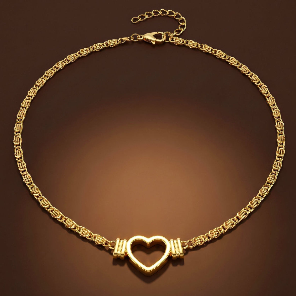 Desihi Necklace Anti-Tarnish Gold Plated Open Heart