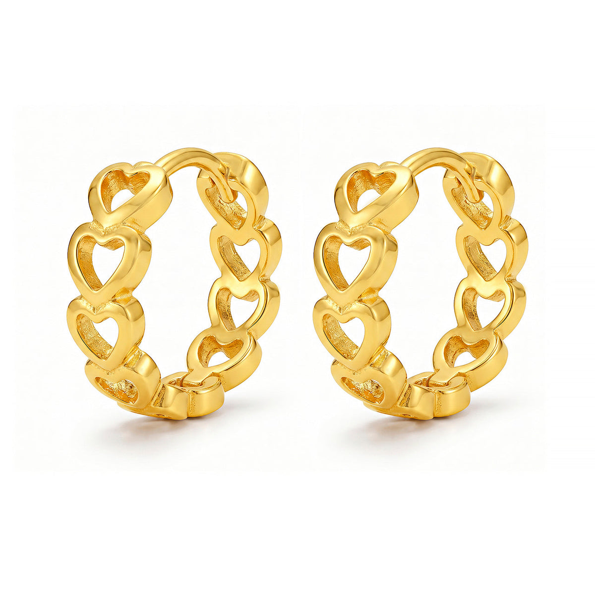 Desihi Earrings Anti-Tarnish Interlocking Heart Hoops